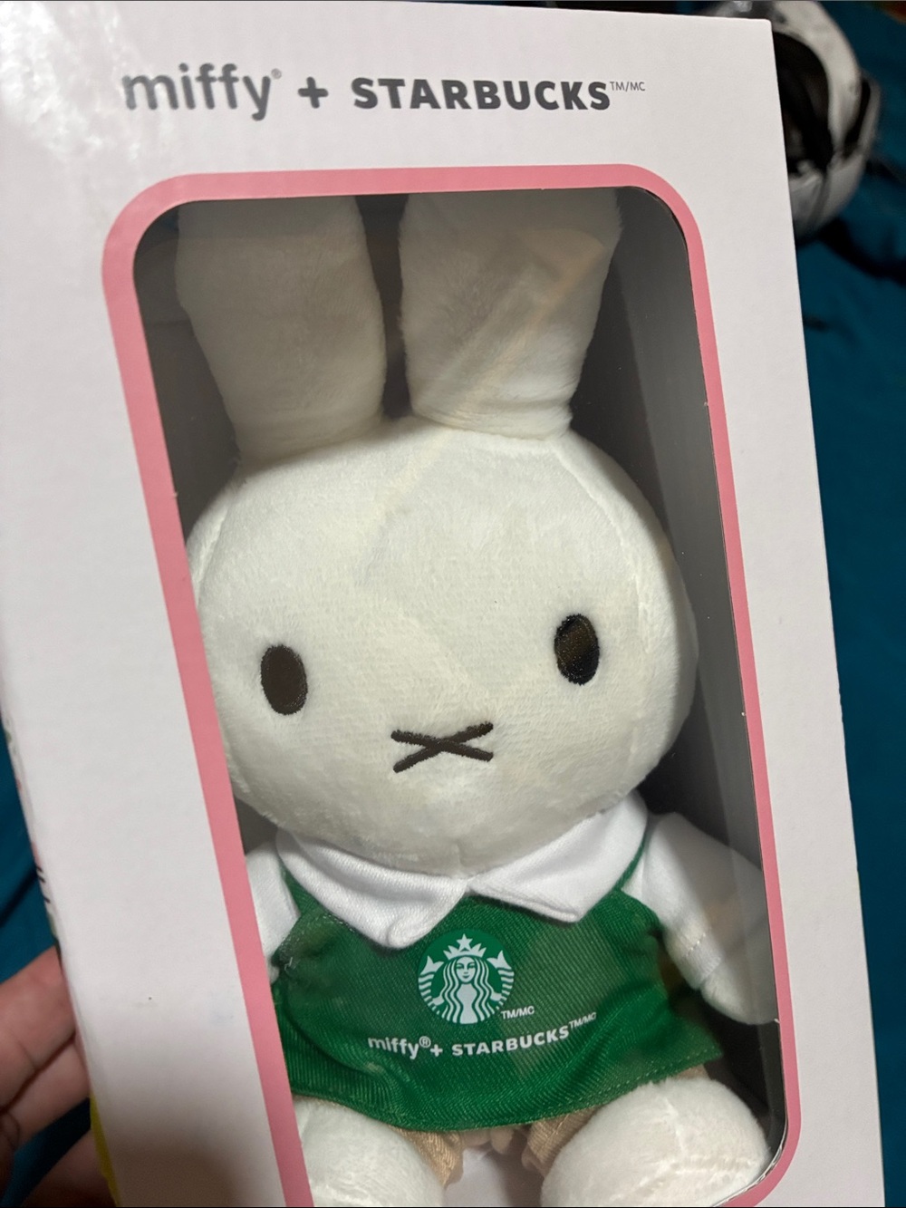Starbucks x miffy White Plush Bunny with Green Apron - Picture 2 of 8